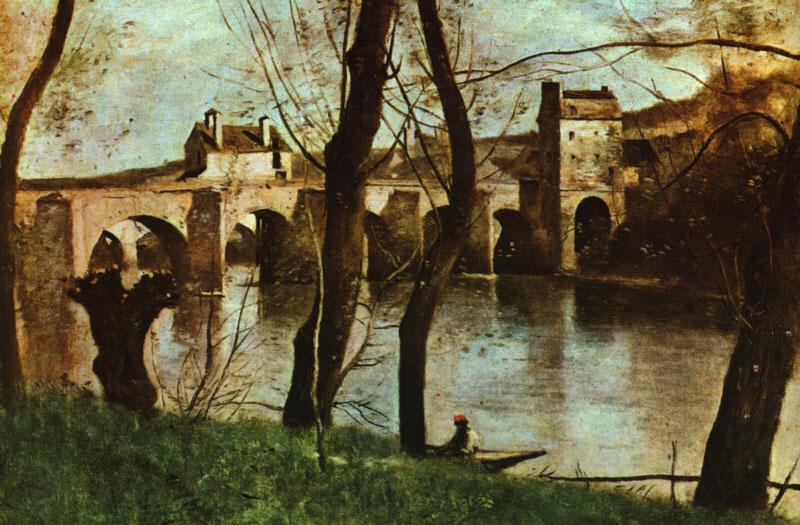  Jean Baptiste Camille  Corot The Bridge at Nantes Norge oil painting art